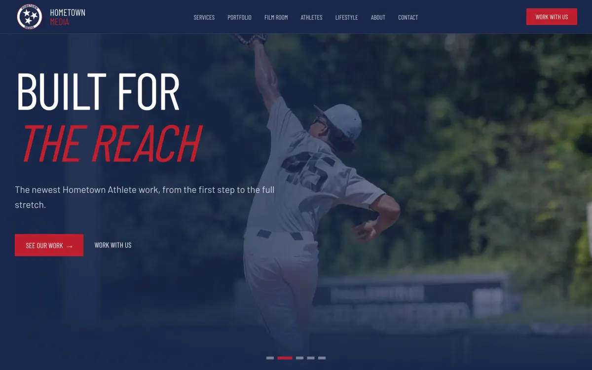 Hometown Media homepage featuring its sports photography.